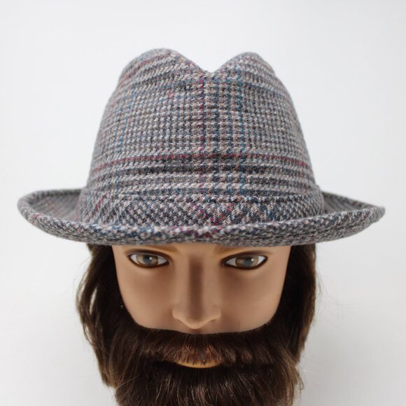 VTG Stetson Fedora Mens size 7 1/4 Gray & Red Wool Blend Classic Casual Hat Cap - Picture 2 of 12